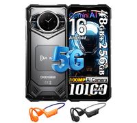 DOOGEE S200 5G AI Movil Irrompible Android 16,Pantalla Trasera Multifunción de 1,32",48GB+256GB/2TB,100MP+20MP Teléfono Robusto,10100mAh 33W,6.72" FHD+120Hz Auricular/NFC/WiFi6 (Negro)