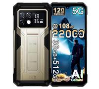 DOOGEE S200 MAX 5G, 36GB + 512GB, Batería 22000mAh, 6.72" FHD+ Octa Core, Móviles Resistentes 5G Libres, 108MP+20MP+32MP AI Smartphones Libres, 1.3" AMOLED Heckdisplay/NFC/WiFi 6/Dual SIM (Oro)