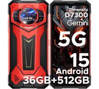 DOOGEE S200 Plus Android 15 Movil Irrompible 5G D7300 4nm, (16+20) 36GB RAM+512GB ROM (TF 2TB), Pantalla Trasera multifunción de 1,32" 60Hz, 100MP+32MP+20MP Móvil Rugerizado, 10100mAh(33W)/NFC/FaceID