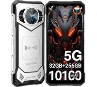 DOOGEE S200 Telephone Portable Incassable 5G Android 14, 32Go RAM + 256 Go ROM/2 to Smartphone Incassable Avec Écran Arrière de 1,32", 10100 mAh (33W), 6,72" FHD+120Hz, 100 MP + 20 MP, Dual SIM/NFC.
