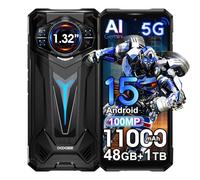DOOGEE S200 Ultra 5G Móviles Robusto (2025), 48GB + 1TB (2TB), 11000mAh/66W, 100MP AI Cámara + 20MP (Visión Nocturna) + 32MP, 6.72 Pulgada AMOLED FHD+ Smartphones Libres (Negro)