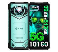 DOOGEE S200 X 5G Móviles, 32GB + 512GB, 10100mAh/33W, 5G Robusto, 100MP + 20MP (Visión Nocturna) + 20MP, 6.72 Pulgada AMOLED FHD+ Smartphones Libres NFC/Face ID (Verde)