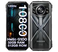 DOOGEE Scyber Pro Telephone Portable Incassable【2025】 Helio G100, 32GB+512GB/2TB,10800mAh 33W, 6.6” FHD+ 120Hz, Caméra IA 50MP+32MP, Android 14 Smartphone Incassable, BT5.2/4G Dual SIM/OTG/NFC/Face ID