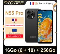 Doogee-smartphone N55 Pro, 6,56 pulgadas, 90 Hz, IPS, 6 GB de RAM, 256 GB, batería 5150 mAh, Android 14, desbloqueo de rerecognition Azul