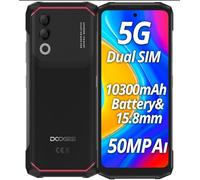 DOOGEE Smartphone Resistente 5G Blade 20 Turbo, 32GB+256GB (2TB Externo), Batería 10300mAh y 15,8mm Grosor, Pantalla Completa de 6,6’’, Cámara IA 50MP, Android 15 Teléfono Impermeable, NFC Negro