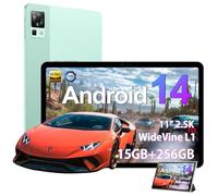 DOOGEE T30 Pro Tablet 2.5K 11 Pulgadas, Android 14 Tablet 15GB RAM + 256GB ROM (2TB TF), Helio G99 Tabletas con Batería de 8580mAh/33W, 20MP+8MP, TUV Certificado y 4 Altavoces Hi-Res Audio, Verde