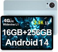 DOOGEE T30S Android 14 Tablet 11 Pulgadas 16GB RAM 256GB ROM/1TB TF, 2.4K Tablets Octa Core, Tableta Batería 8580mAh, TÜV SÜD Certificado y 4 Hi-Res Altavoces, Tablet PC Dual SIM 4G y 5G WiFi, Azul