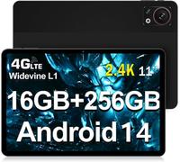 DOOGEE T30S Tablet 11 Pulgadas 16GB RAM 256GB ROM/1TB TF, 2.4K Tablets Android 13 Octa Core, Tableta Batería 8580mAh, TÜV SÜD Certificado y 4 Hi-Res Altavoces, Tablet PC Dual SIM 4G y 5G WiFi, Negro