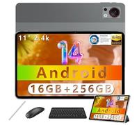 DOOGEE T30S Tablet 11 Pulgadas 2.4K y Android 14 Tablets 16GB RAM 256GB ROM (1TB TF), Tableta con Batería 8580mAh, Tablets TUV Sud, 4G LTE y 5G WiFi Tablet PC con Teclado, Ratón, Funda y Lápiz, Gris