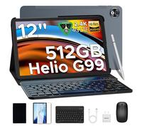 DOOGEE T40 Pro Tablet 12 Pulgadas Android 15, 20GB RAM + 512GB ROM, 2.4K Pantalla con MTK G99 y 10800mAh(18W), 16MP+8MP, Dual SIM 4G Tablet con Teclado, Funda y Lápiz, Ratón(Versión 2025)