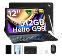 DOOGEE T40 Pro Tablet 12 Pulgadas Android 15, 20GB RAM + 512GB ROM, 2.4K Pantalla con MTK G99 y 10800mAh(18W), 16MP+8MP, Dual SIM 4G Tablet con Teclado, Funda y Lápiz, Ratón(Versión 2025)