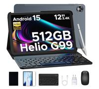 DOOGEE T40 Pro Tablet 12 Pulgadas, Android 15 Tablets 10800mAh, Tablet con Teclado 20GB + 512GB (2TB TF), Helio G99, 2.4K Pantalla Full HD, Cámara 16MP, Tableta con Tarjeta Sim | OTG | WiFi Gris