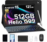 DOOGEE T40 Pro Tablet 12 Pulgadas, Android 15 Tablets 10800mAh, Tablet con Teclado 20GB + 512GB (2TB TF), Helio G99, 2.4K Pantalla Full HD, Cámara 16MP, Tableta con Tarjeta Sim | OTG | WiFi Negro