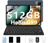 DOOGEE T40 Tablet con Teclado, Tablet 11 Pulgadas 20GB RAM 512GB ROM/2TB, Helio G99 2.5K FHD+Tablet PC 8580mAh/ 16MP+8MP Tablet Android 14, Tableta 4G LTE+5G WiFi/Face ID/OTG/GPS con Funda & Raton