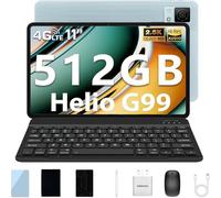 DOOGEE T40 Tablet con Teclado, Tablet 11 Pulgadas 20GB RAM 512GB ROM/2TB, Helio G99 2.5K FHD+Tablet PC 8580mAh/ 16MP+8MP Tablet Android 14, Tableta 4G LTE+5G WiFi/Face ID/OTG/GPS con Funda & Raton