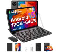 DOOGEE Tab A9 Android 15 Tablet 10 Pulgadas para Niños, Tablet con Teclado y Lapiz, 6580mAh, 12GB RAM+ 64GB ROM, Cámara Principal 8MP, Altavoces Duales, Face ID,Tablets PC con Funda & Raton 2025