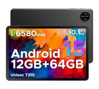 DOOGEE Tab A9 Android 15 Tablet 10 Pulgadas, Unisoc T310, Tablet para Niños 6580mAh, 12GB RAM+ 64GB ROM, Cámara Principal 8MP, Altavoces Duales, Bluetooth 5.0, OTG, Jack 3.5mm, Face ID, Negro