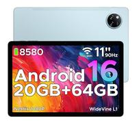 DOOGEE Tab A9+ Android 16 Tablet 11 Pulgadas, Tablet Baratas y Buenas 8580mAh, Tableta Infantil 20GB RAM+ 64GB ROM (TF 2TB), Cámara Principal 13MP, FM/Face ID/WidevineL1/OTG/GPS/Jack 3.5mm, Azul