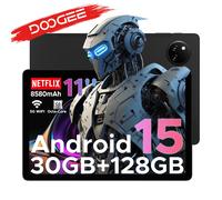 DOOGEE Tab A9 Pro+ Tablet PC 11" Android 15 30GB RAM(6+24) 128GB ROM 8580mAh Battery Widevine L1 Support Tablet dual speakers Black Tablet Only