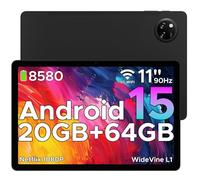 DOOGEE Tab A9+ Tablet 11 Pulgadas, 8580mAh, 20GB RAM+ 64GB ROM (TF 2TB), Tablet Android 15 Cámara Principal 13MP, Tableta para Niños, Altavoces Duales, FM/Face ID/WidevineL1/OTG/GPS/Jack 3.5mm Negro