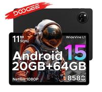 DOOGEE Tab A9+ Tablet PC 11 Inch Android 15 20GB RAM(4+16) 64GB ROM 8580mAh Battery Dual Speakers Support Widevine L1 Tablet PC Gray Tablet Only