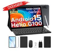 DOOGEE Tab E3+ 2 in 1 Tablet PC Gemini AI 12" 2K Display Android 15 32GB RAM(8+24) 256GB ROM 8800mAh Battery Helio G100 TabletPC Black Tablet Only