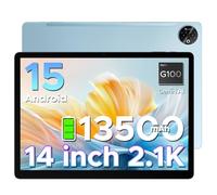 DOOGEE Tab E3 MAX Android 15 Tablet 14 Pulgadas, 13500mAh, 32GB+256GB/TF 2TB, Octa-Core Helio G100, Gemini AI, 13MP+5MP/WiFi 5G/GPS/BT5/OTG/FACE ID/Altavoces Cuádruples/Jack 3.5mm/4G Dual SIM Tableta