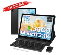 Tablet PC DOOGEE 2 en 1 Tab E3 Max Gmini AI, Pantalla de 14 Pulgadas 2.2K, Batería de mAh, Android 16, 48 GB (8 + 40) 256 GB, Helio G100 AI Black Tablet ONLY