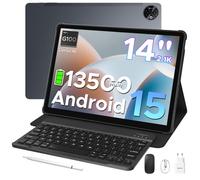 DOOGEE Tab E3 MAX VIP Android 15 Tablet 14 Pulgadas, 13500mAh, 4G Dual SIM Tablet con Teclado y Lapiz, 32GB+256GB/TF 2TB, MTK G100, Gemini AI, 13MP+5MP/GPS/BT5/OTG/FACE ID/Altavoces Cuádruples