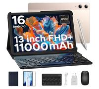 DOOGEE Tab E3 Pro Android 16 Tablet 13 Pulgadas con Teclado, 32GB+256GB/2TB Tableta con Lápiz 11000mAh, Helio G100 Gemini AI Octa Core, 4G LTE +5G WiFi, Widevine L1/13MP+8MP/GMS/Face ID Tablets Gaming