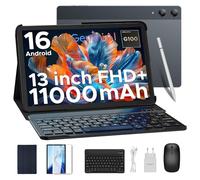 DOOGEE Tab E3 Pro Android 16 Tablet con Teclado y Lápiz, 11000mAh Tablet 13 Pulgadas 32GB+256GB, 4G LTE+5G WiFi, Helio G100 Gemini AI Octa Core, Widevine L1/ 13MP+8MP/GMS Tableta PC con Ratón y Funda