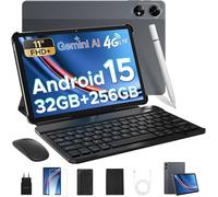 DOOGEE Tab G6+ VIP 2025 Android 15 Gemini AI Tablet 11 Pulgadas FHD+, 4G SIM Tablet con Teclado y Lapiz, 32GB RAM + 256GB ROM/2 TB, 8000mAh, Octa-Core T7280/4G LTE/Widevine L1/BT5.0/GPS/OTG/Face ID