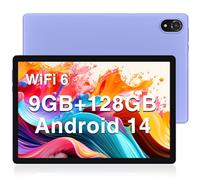 DOOGEE U10 Tablet 10 Pulgadas Andriod 14 para niños, 9GB RAM+128GB ROM Tablet PC WiFi 6, 1280 * 800 IPS TÜV, 5060mAh, Face ID, OTG, Bluetooth 5.0, 8MP+5MP, Morado