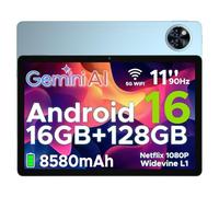 DOOGEE U11 2025 Android 16 Tablet 11 Pulgadas, 16GB RAM+128GB ROM (TF 2TB), 8580mAh Octa Core 5G WiFi Tablet Niños | Widevine L1 | Bluetooth 5.0 | 13MP+5MP | Face ID | GPS | OTG