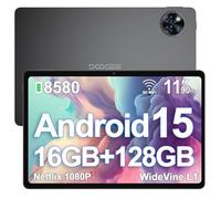 DOOGEE U11 Android 15 Tablet 11 Pulgadas, Tablet Octa-Core, 16GB RAM+128GB ROM/1TB TF, HD IPS Pantalla/90Hz, 8580mAh Batería,WiFi 2.4/5GHz / Widevine L1 /5MP+13MP / Facial ID/GMS/BT5.0/3.5mm Jack