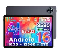 DOOGEE U11 Tablet Android 16, 16GB RAM+128GB ROM/2TB TF Octa-Core Tablets PC, Batería 8580mAh Tableta 11 Pulgadas, 13MP+5MP/2.4G+5G WLAN Tablet Android, OTG/Face ID/Widevine L1/ GMS/GPS Tablets Grande