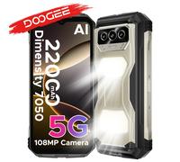 DOOGEE V Max S 5G Rugged Phone 6.58" 120Hz 22000mAh Large Battery Camping Lights Smartphone 8GB 256GB Titanium
