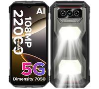 DOOGEE V MAX S Movil Irrompible 5G, 22000mAh(33W), 6.58'' FHD+ 120Hz, MTK7050 24GB+256GB Móvil Rugerizado, 108MP+20MP Visión Nocturna, GPS, OTG, NFC, Huella/Face ID, Doble SIM 5G Movil Resistente
