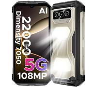 DOOGEE V MAX S Movil Irrompible 5G, 22000mAh(33W), 6.58'' FHD+ 120Hz, MTK7050 24GB+256GB Móvil Rugerizado, 108MP+20MP Visión Nocturna, GPS, OTG, NFC, Huella/Face ID, Doble SIM 5G Movil Resistente