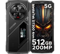 DOOGEE V40 Pro 5G Rugged Mobile Phone, 36GB RAM + 512GB ROM, Android 14, Pantalla Full HD de 6.7 Pulgadas + Pantalla Trasera de 1.4 Pulgadas, 8,680mAh, Cámara AI de 200MP, NFC/WiFi 6 (Plata)