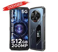 DOOGEE V40 Pro 5G Rugged Phone 6.78" 120 Hz 16GB+512GB Gaming Phone Dimensity 7300 200MP AI Camera 16GB 512GB Silver