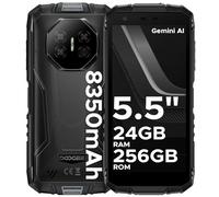 DOOGEERugged FIRE3ULTRA Movil Irrompible Android 15, 5.5" HD+ 8350mAh Batería Móvil Rugerizado, 24GB+256GB/2TB Octa-Core T7200, 16MP+8MP, IP68/Face ID/Huella/OTG/NFC/Dual SIM 4G Móvil Resistente