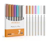DOOHALO Bolígrafos metálicos compatibles con Cricut Maker 3/4/Explore 3/Air 2/Air, bolígrafos de punta media 1.0, rotuladores metálicos Cricut de 7 colores para manualidades, dibujar, colorear
