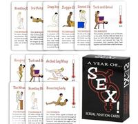 Dooisuue Una baraja de 50 Cartas con Ilustraciones de Diferentes Poses, Cartas Festivas, Ideales para Parejas