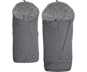 Dooky Footmuff S/L Extendable 2 in 1 Baby Saco para cochecito, silla de coche y silla de paseo (0 a 36 meses, 39 x 80 cm a 47 x 95 cm, resistente al invierno, para arneses de 3 y 5 puntos), Gris