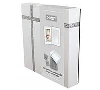Dooky Gift Set Huella de la mano y marco de fotos + caja de recuerdos para bebé (marco de fotos doble en caja de recuerdos de lujo, incl. plastilina, comprobado por SGS), blanco