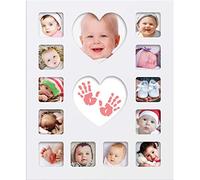 Dooky Happy Hands First Year Marco de fotos en color para una huella de mano o de pie de su bebé y 13 fotos (dimensiones: 36 x 29,5cm), blanco