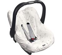 Dooky Seat Cover 0+ Dandelion Cubierta para el Asiento de Coche del bebé (para Sistema de cinturón de 3 y 5 Puntos, Grupo de Edad 0+, Adecuado para la mayoría de Las Marcas), Blanco