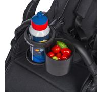 Dooky Soporte Universal para Tazas y Aperitivos, Soporte Universal para Cochecito de bebé, 2 Compartimentos para Vasos y Aperitivos, fácil de Limpiar, diseño Compacto, Todo a Mano