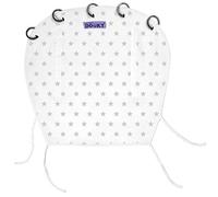 Dooky Universal Cover Silver Stars Protección Solar, Protección Climática Para El Asiento Del Bebé En El Coche y La Silla de Paseo, Blanco, Blanco/Plateado, Talla Única